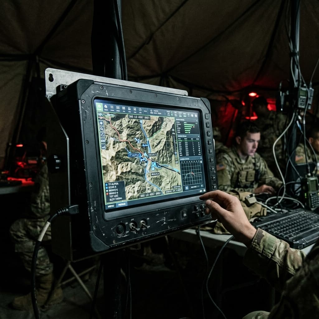 Military grade ruggedized tactical display HMI panel