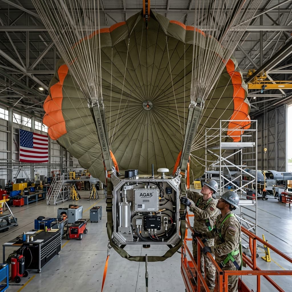 Massive cargo parachute system with a rugged robotic steering unit