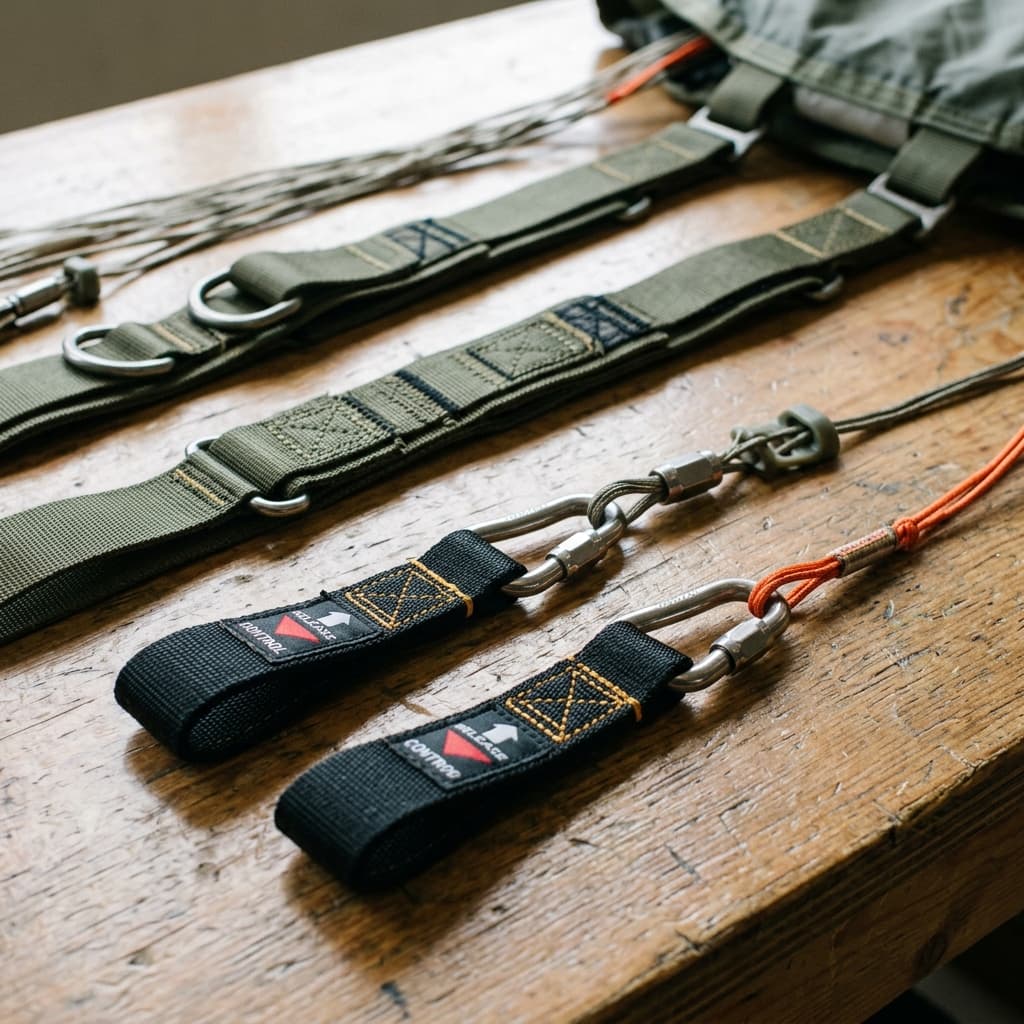 Steering toggles and risers of a tactical steerable reserve parachute