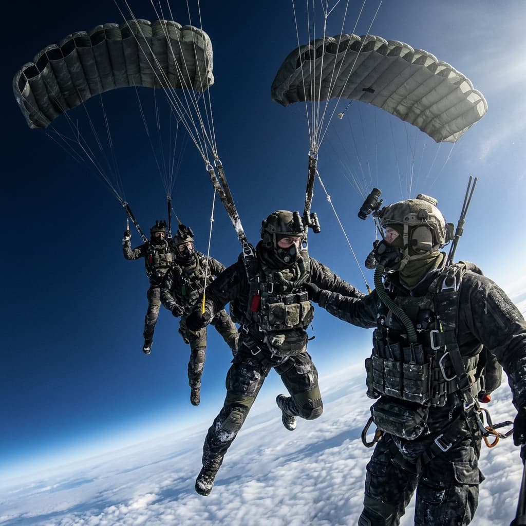 Special forces HAHO tactical parachute insertion operators