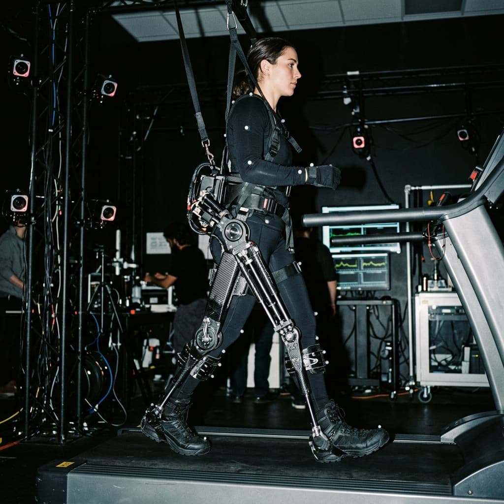 Biomechanical lower-body load bearing exoskeleton structure