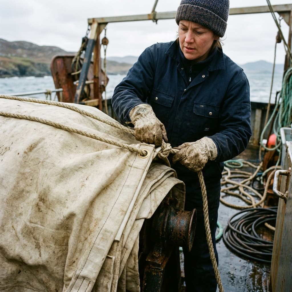 Logisticians organizing massive expedition deployment kits aboard ship