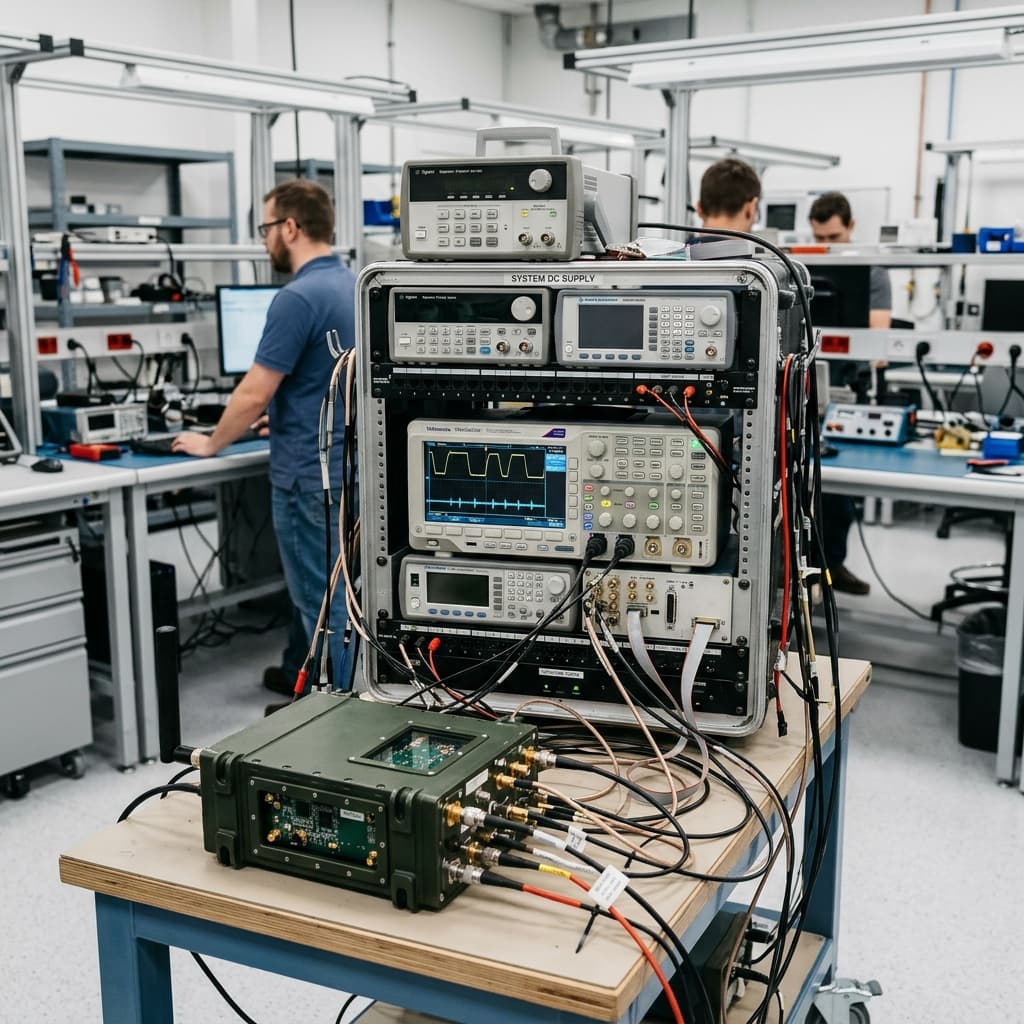 Environmentally sealed black server chassis undergoing final systems hardware validation