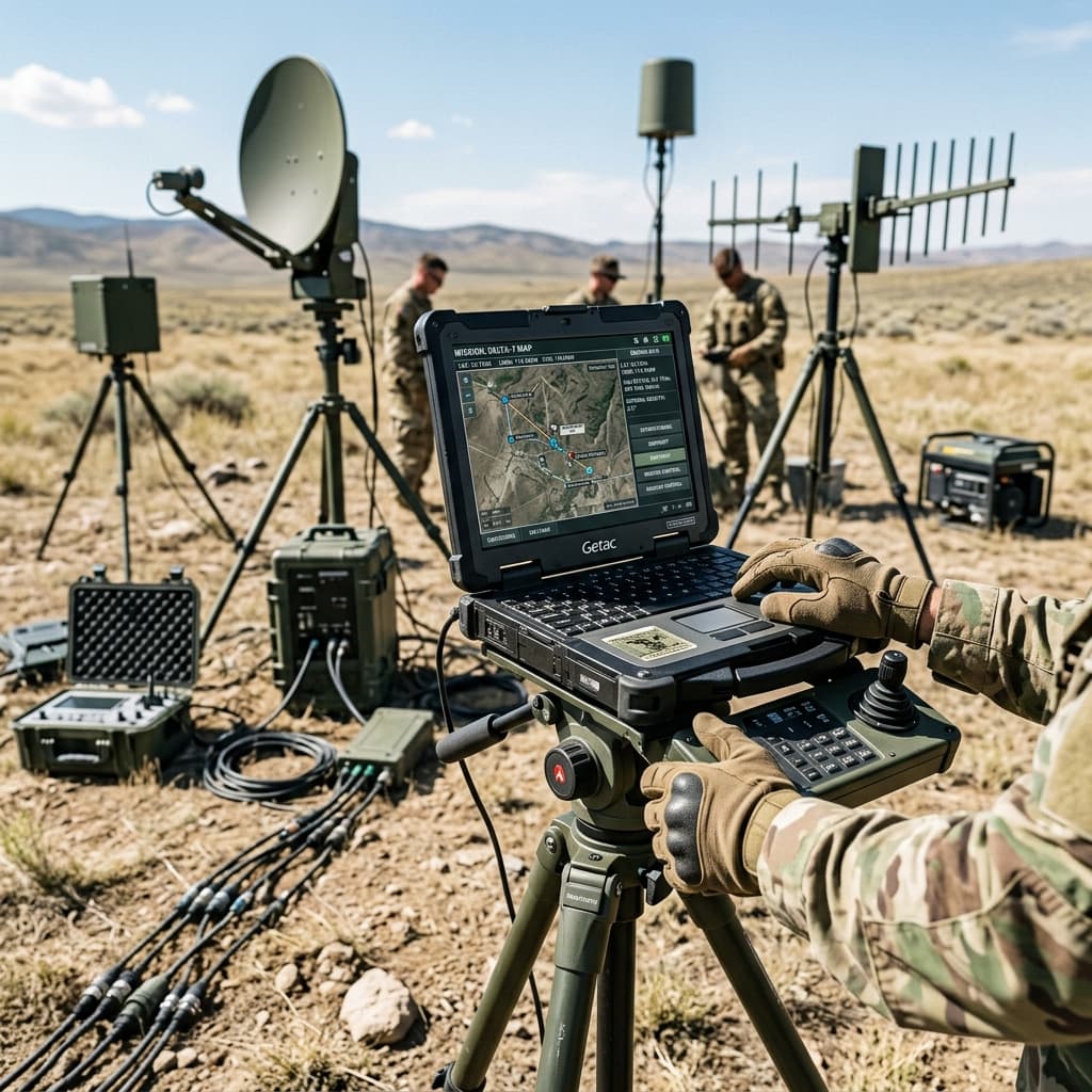 Operator utilizing rugged field ground control station