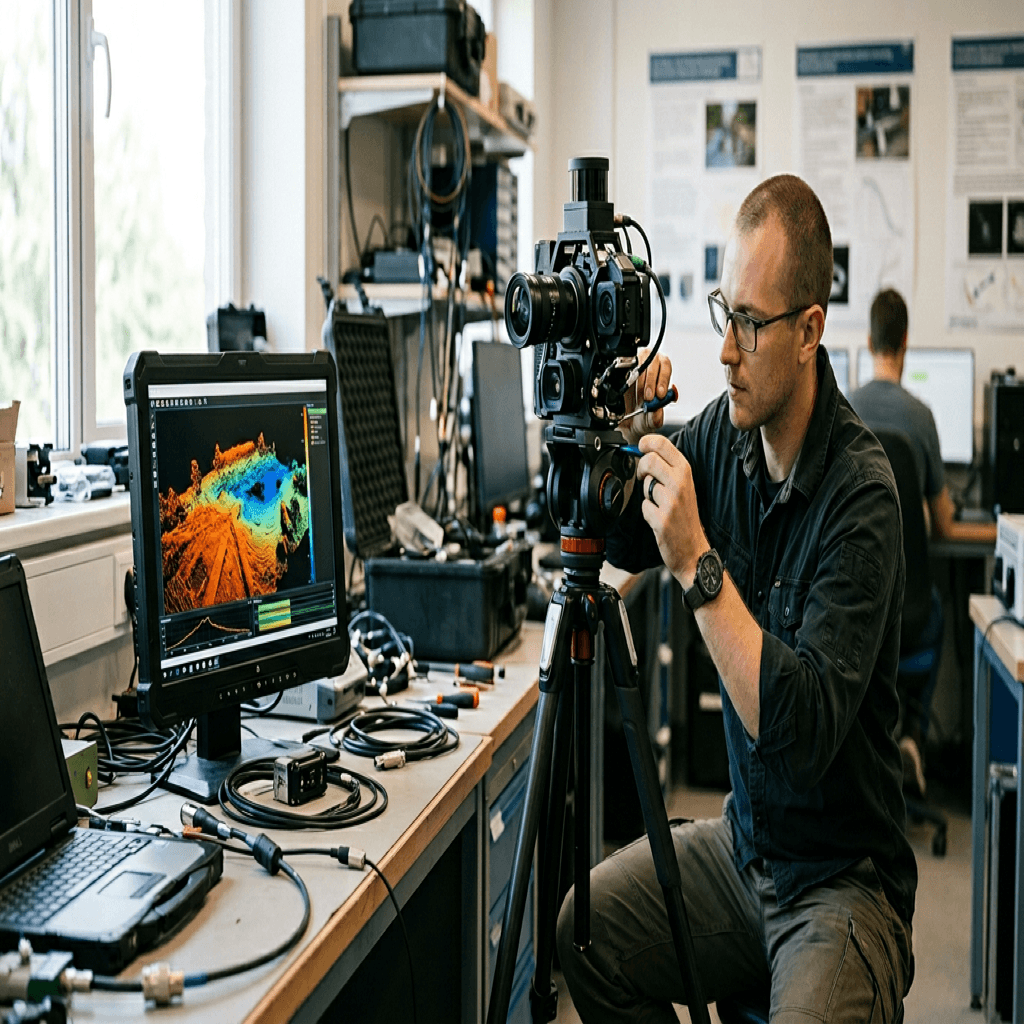 Complex massive optical sensor suite mapping terrain typography outputting dense pure localized digital point clouds