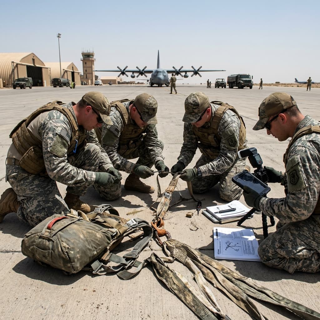 Engineering field support troubleshooting parachute on airstrip
