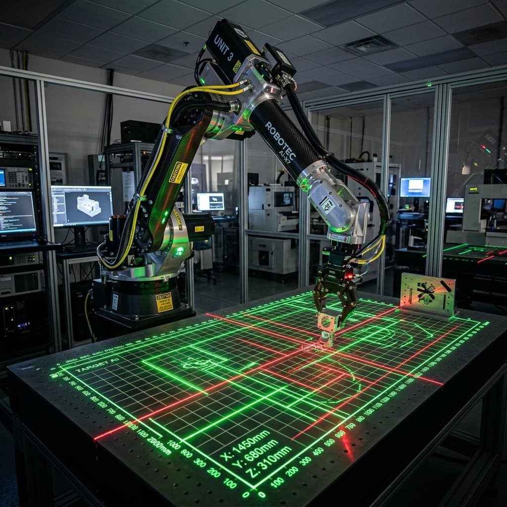 A 3D simulation wireframe showing complex spherical joint limitations during a rigorous robotic sweep analysis