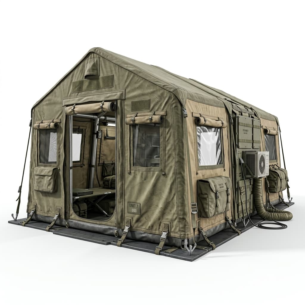 Expeditionary military tent cutout